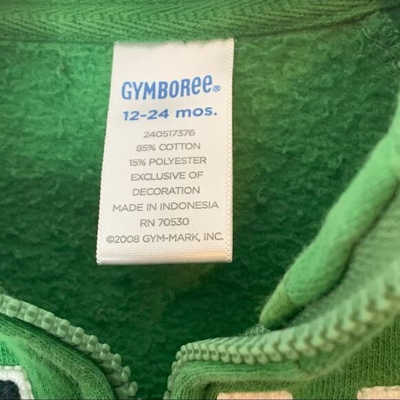 💕3 for $15💕 Gymboree Green Goalie Zip Up Sweatshirt - Picture 3 of 4
